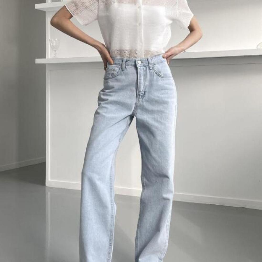 New Arrivals Open Run Telshuri Blue Casual Straight Women Denim Pants