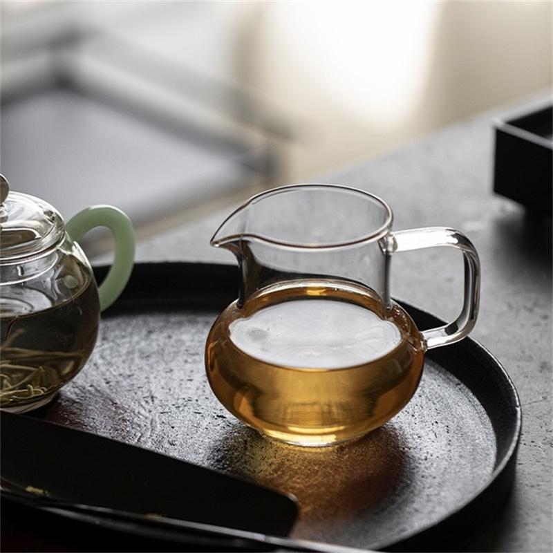 250ml Heat Resisting Clear Glass Tea Pitcher Tea Pot Fair Cup Chahai Chinese Kung Fu Tea Set Milk Hand brewed Coffeepot