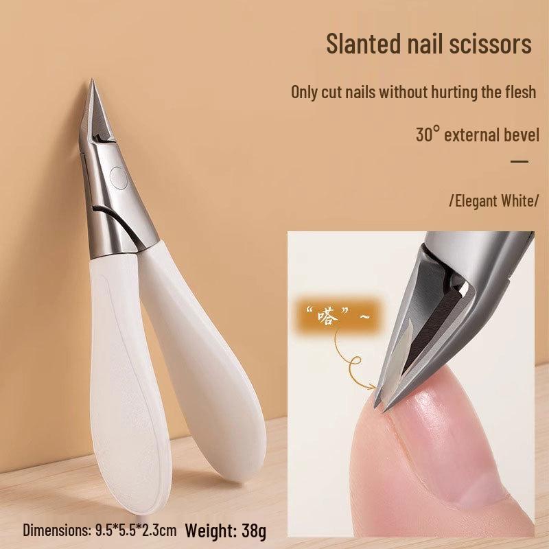 Slanted Tip Nail Clippers with PP Handle & Mirror-Polished Stainless Steel Blades for Nail Art