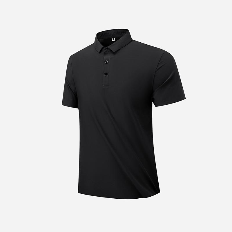 Ice Silk Seamless POLO Shirt Men's Lapel POLO Shirt Short-sleeved Men's Large Size Summer T-shirt
