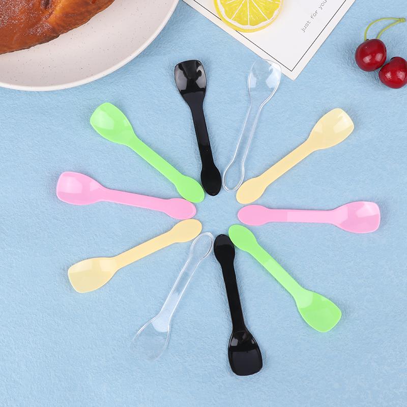 100Pcs Mini Plastic Spoons Flatware Spoons For Jelly Ice Cream Dessert Appetizer Plastic Spoon For Party Supplies