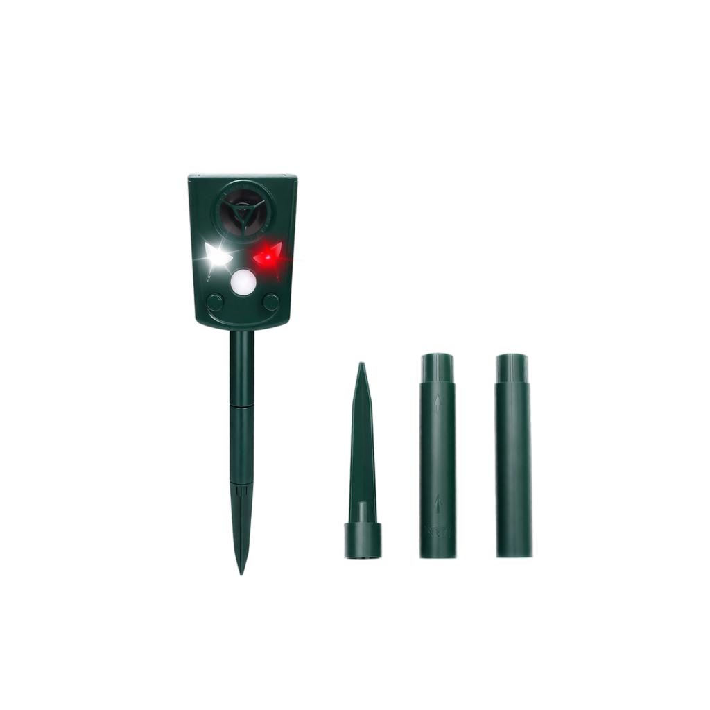 Solar Powered Ultrasonic Animal Repeller Outdoor Pest Control Device with Infrared Sensor for Repelling Cats Dogs and Other Animals