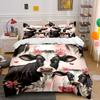 Cows, Pink Flowers, Butterflies. Bedding Sets Duvet Cover Sets Duvet Covers Pillowcases(1 * Duvet Cover 2 * Pillowcases Without Duvet Insert)
