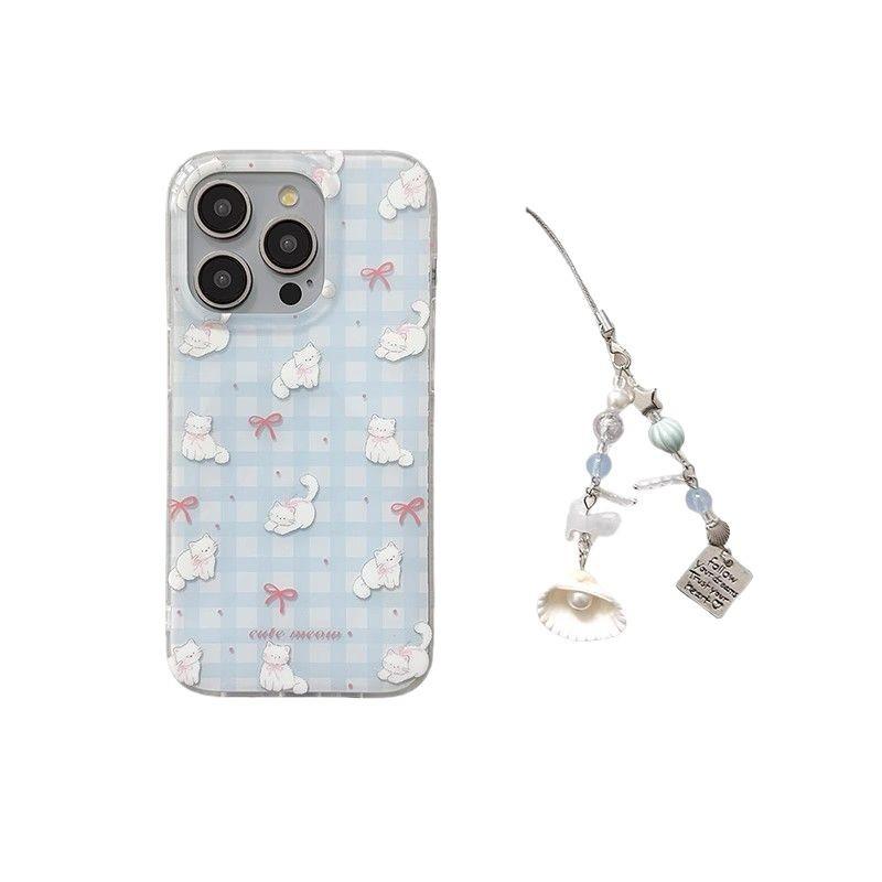 Summer Girl Heart Plaid Bow Rabbit Apple 15pro Mobile Phone Case 16promax/iphone13