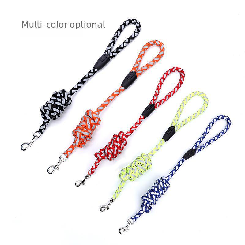 Reflective Braided Dog Harness and Leash Set