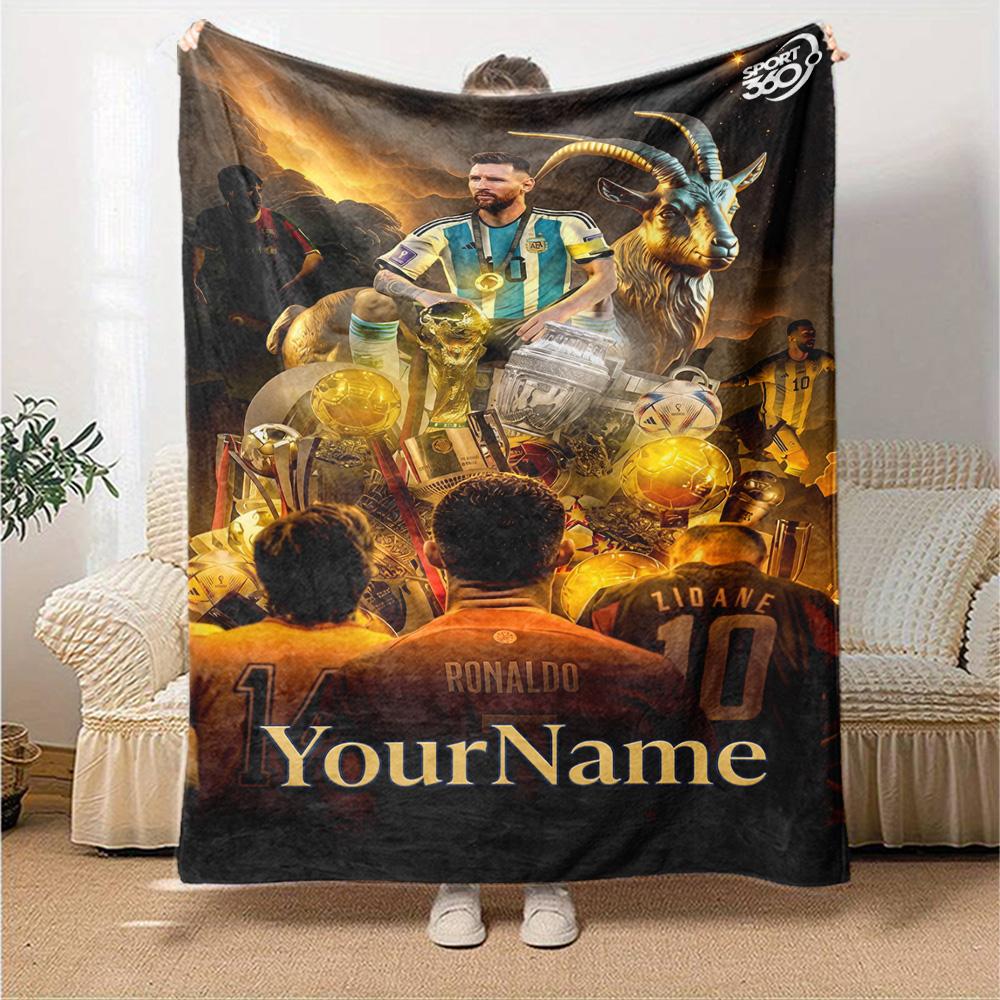 Messi Personalized Text Blanket Multi-purpose Personalized Blanket Durable Comfort Throw For Chair Living Room Bedding Couch for All Occasions