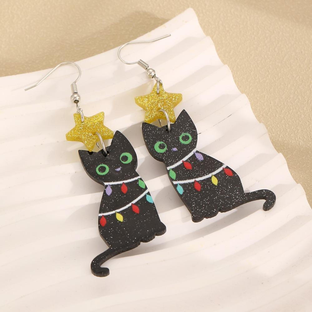 Cartoon Style Stud Earrings Acrylic Material Star Earrings Sweet Tree Earrings Women Wear