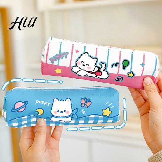 Cute Animal Pencil Pouch Puppy Case Large Capacity Cartoon Waterproof Students Stationery Bag for Pens Markers Back-to-School Gift