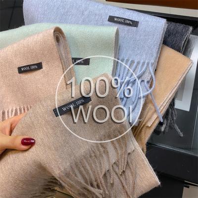 Women's Winter Long Scarf 100% Wool Christmas Scarf Style Warm Soft Chunky Wrap Shawls Scarves Men Thicken Poncho Stoles