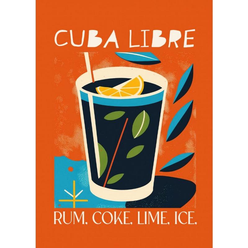 

Nordic Tiki Bar Poster Summer Beverage Cocktail Art Abstract Mural for Modern Canvas Wall Art Painting Room Home Decor Pictures 21cm×30cm NoFrame