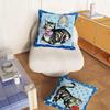 Vintage Cat and Canary Pillow Case Bedroom Sofa Living Room Backrest Decoration Square Cushion Nap Time