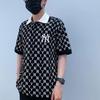 MLB Base Logo Polo Shirts Men's Black Moderate 3LPQM1023-50BKS