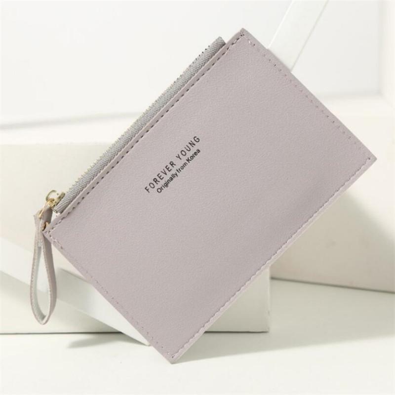 1pc Men's Women's PU Zipper Cash ID Card Credit Card Holder Pure Color Mini Business Card Case Name Card Holder Holiday Gift