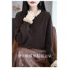 Women S Short Lace Collar Loose Knit Cardigan Korean Style Autumn Winter