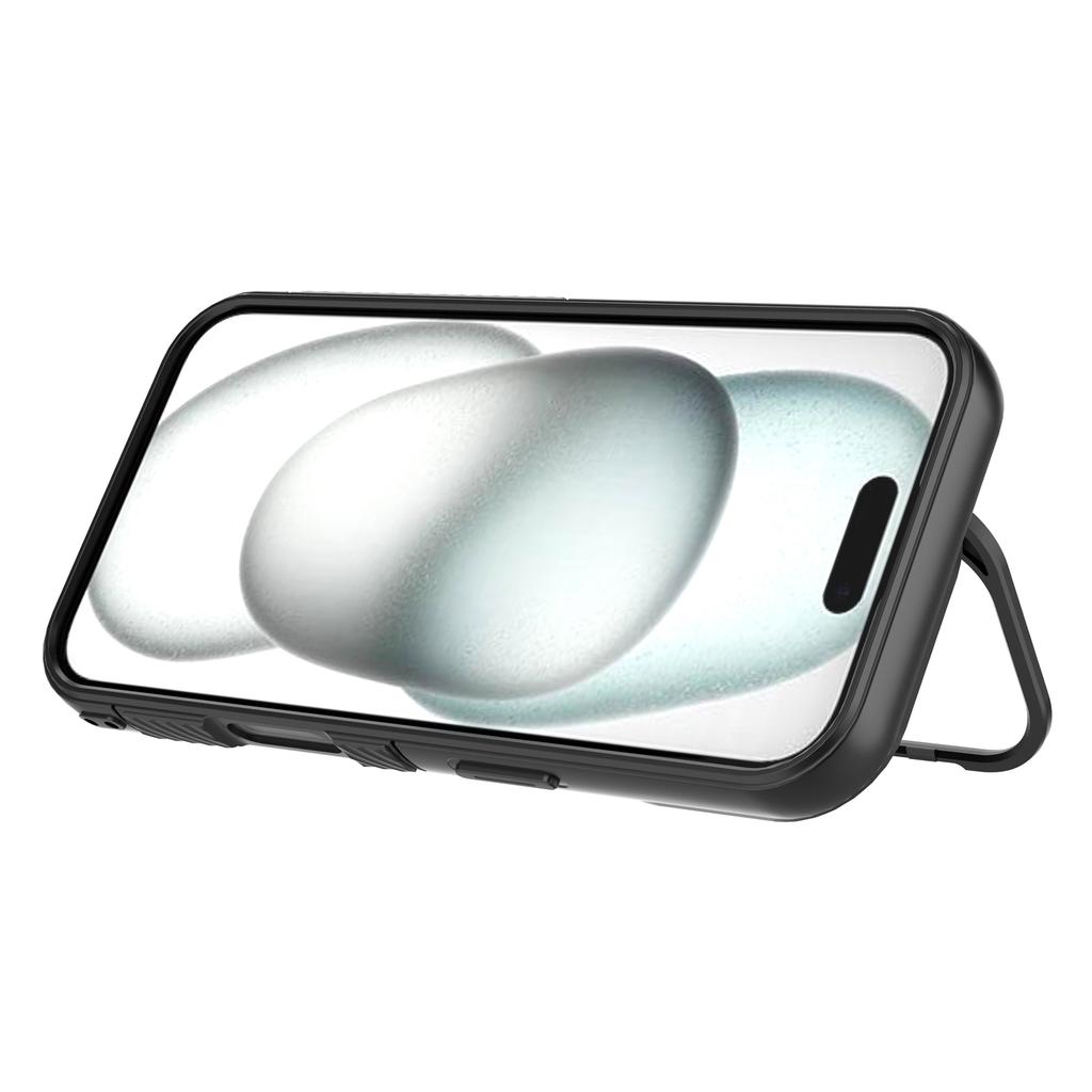 For iPhone 17 Case Compatible with MagSafe PC Kickstand Ripple Texture TPU Phone Cover