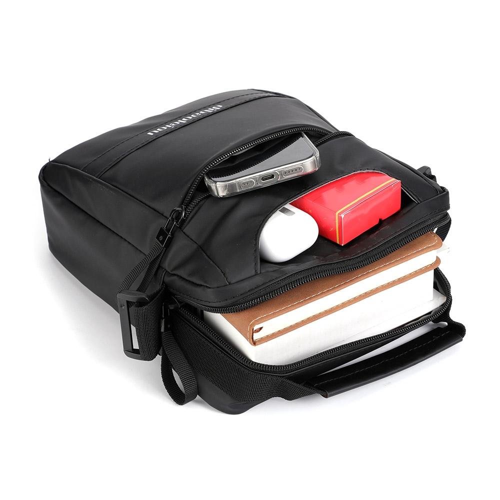 Men'S Oxford Cloth Messenger Bag, Vertical Fashion Multifunctional Single Shoulder Bag , Casual Travel Handle Waist Bag