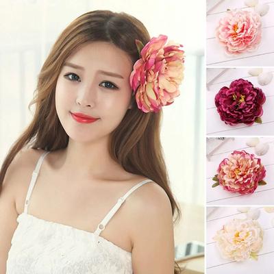 Big Flower Artificial Flower Hairpins Headwear Flower Hairpin Brooch Barrettes Headdress  Wedding