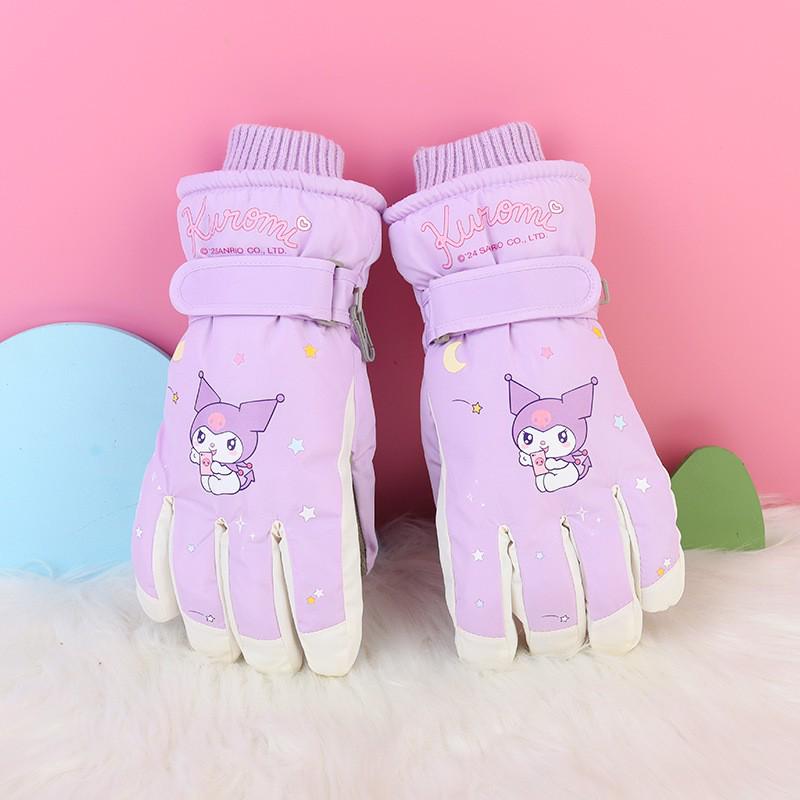 Children's Winter Ski Gloves: Thick, Cold-Proof, Waterproof, Windproof, Non-Slip, Warm Cotton for Ages 3-17.