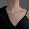 Collier pendentif en argent sterling 925 avec chiffres romains - Cercle à trois anneaux et chaîne de clavicule, Style simple de luxe léger