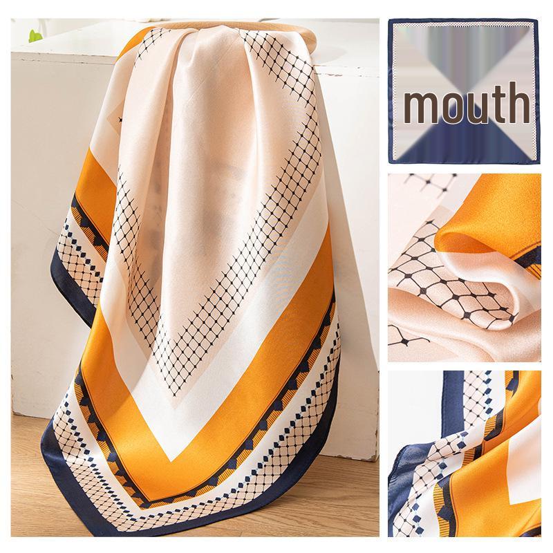 Camellia Print Mulberry Silk Square Scarf - Elegant Luxury Women's Accessory