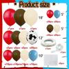 158 Pieces Sand White Cow Pattern Red Blue Birthday Party Balloon Arch Set