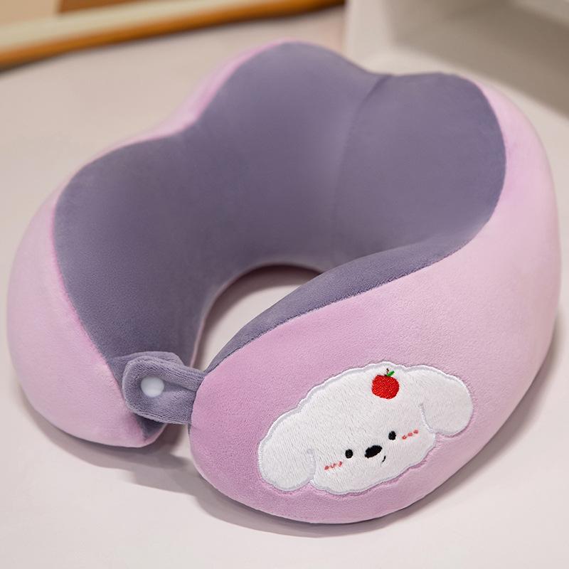 

Cartoon U-Shaped Neck Pillow Custom Logo Cervical Support for Office & Airplane Travel фіолетовий