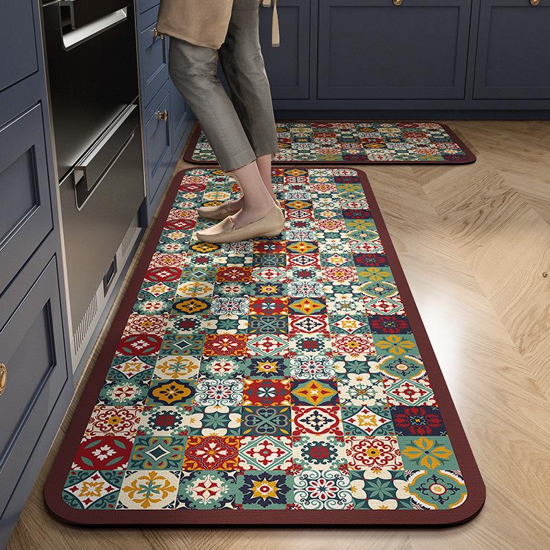Living Room Non-Slip Kitchen Carpet Long Strip Carpet Kitchen Mat Carpet Entrance Door Mat Home Decoration