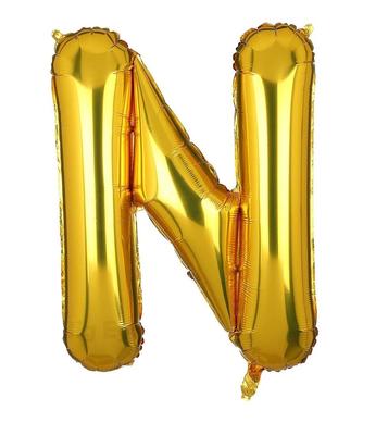Large Foil Balloon For Anniversary Birthday Party Letter N Gold 40Cm