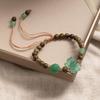 Lotus Pendant Wooden Bead Bracelet: Women's Artistic Zen Style, Elegant and Versatile.