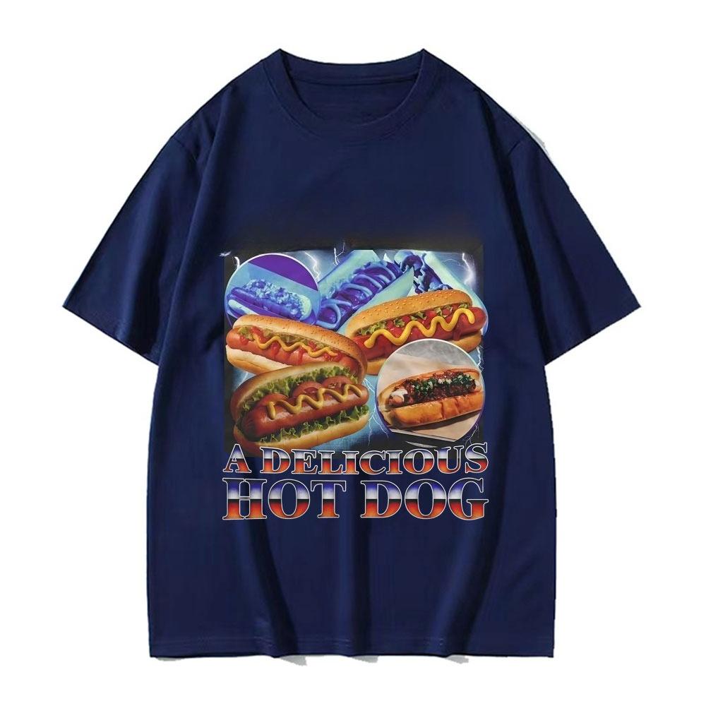 A Delicious Hot Dog Funny Food Meme T-shirt Men Women Vintage  Summer Fashion T Shirt High Quality Comfort Cotton T Shirts
