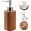 Beaupretty Wooden Soap Dispenser: Pump Lotion Dispenser Bamboo Shampoo Bottles Refillable Cosmetic Shower Gel Container for Countertop Kitchen