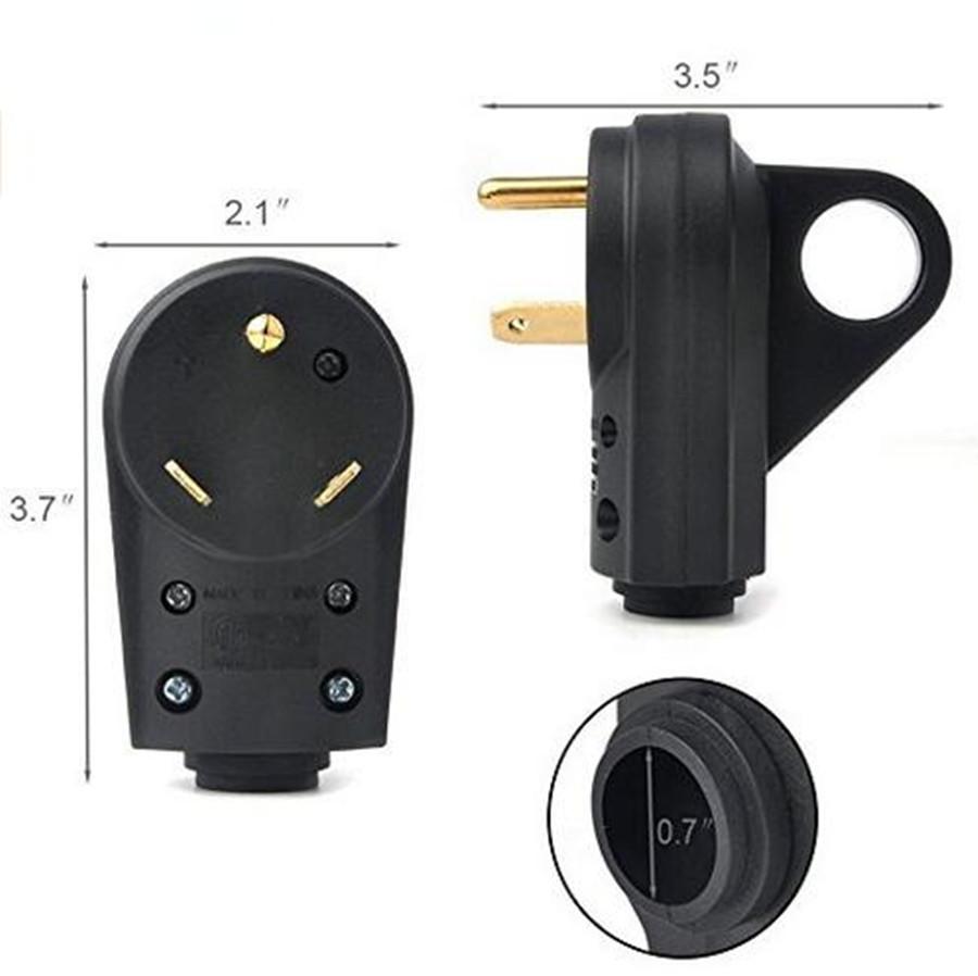 RV/Trailer/Camper Replacement Male Plug With Handle Electrical Plug Adapter