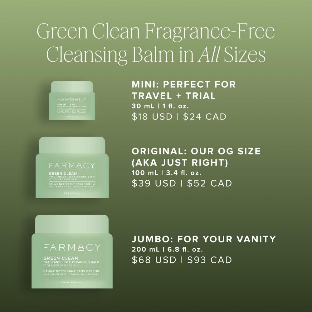 Farmacy Green Clean Make-upentfernender Reinigungsbalsam 3,4 Unzen 100 ml Parfümfrei