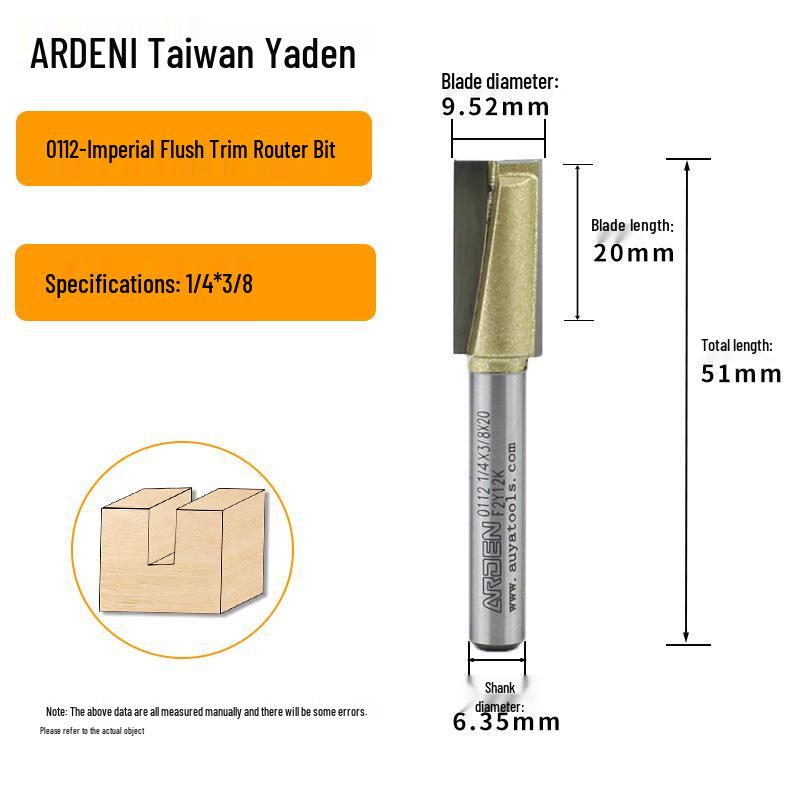 Yaden Metric Flat Bottom Woodworking Cutter: Slotting, Rebating, Milling, Trimming, Engraving, & Router.