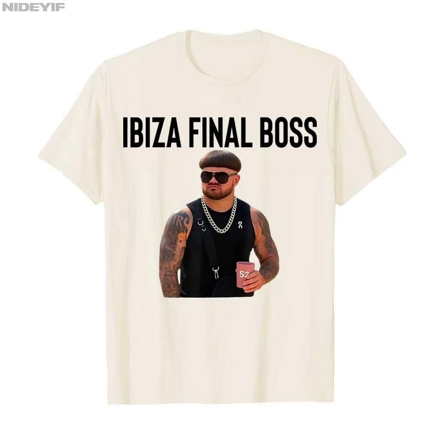 2026 Letní Vtipný Virální Bower Střih Vlasů Ibiza Finální Boss Meme Klub Letní Tričko Pro Unisex Unisex Trička S Krátkým Rukávem