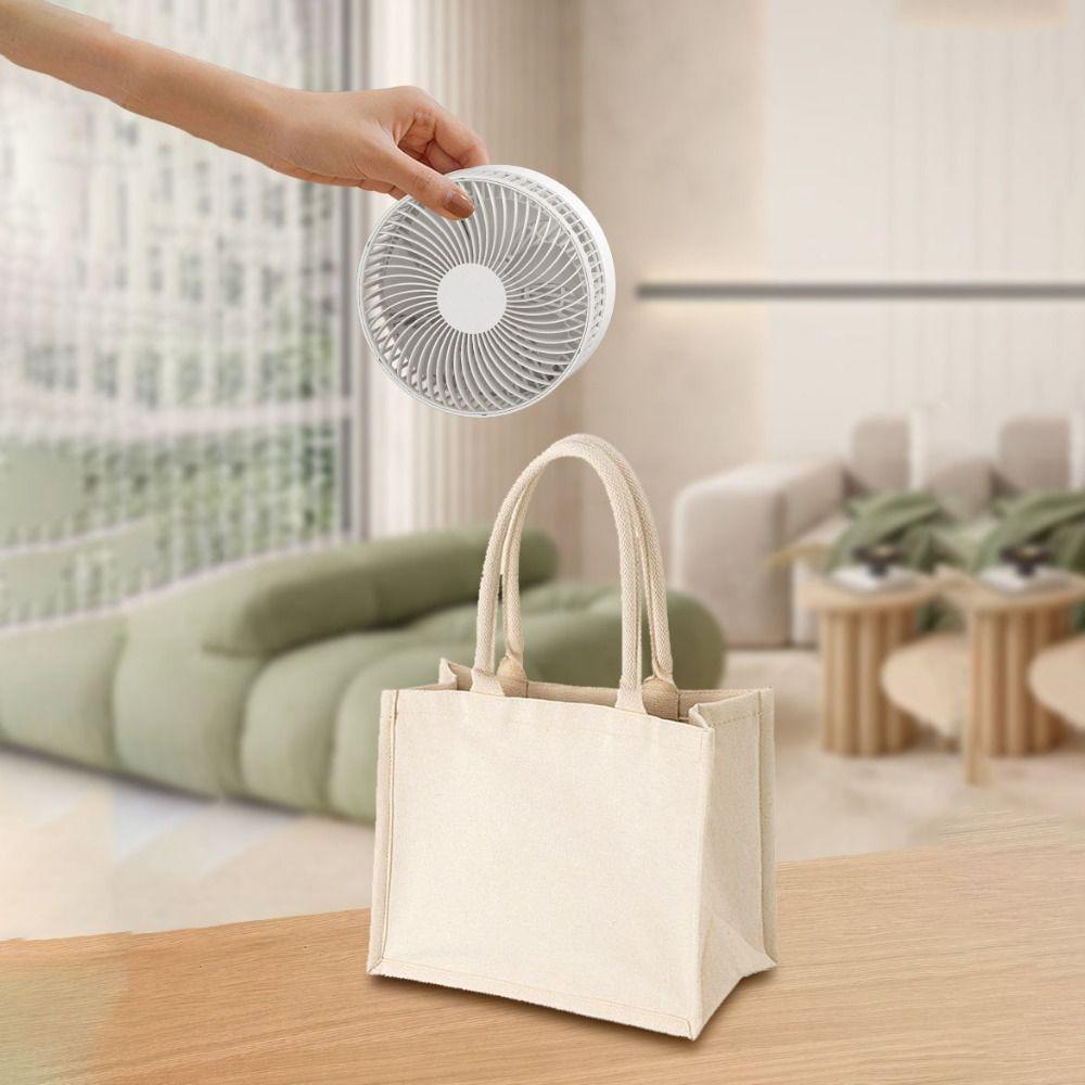 Strong Wind USB Desk Fan 4 Speed Adjustable Portable Rechargeable Fan  Home Office
