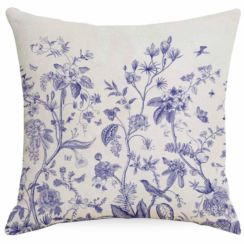Vikama Classical Pattern Throw Cushion Cover For Sofa, Bedroom Car Seat Cushion Cover, Lumbar Support Nap Cushion