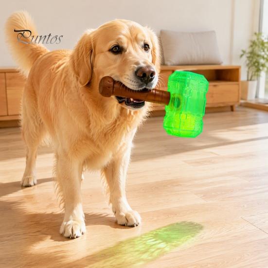 Active Play Dog Accessories 2Pcs Squeaky Hammer Toys with Tennis Ball Inside, Interactive Fetch Toys, Durable Rubber Chew Toy for Medium Large