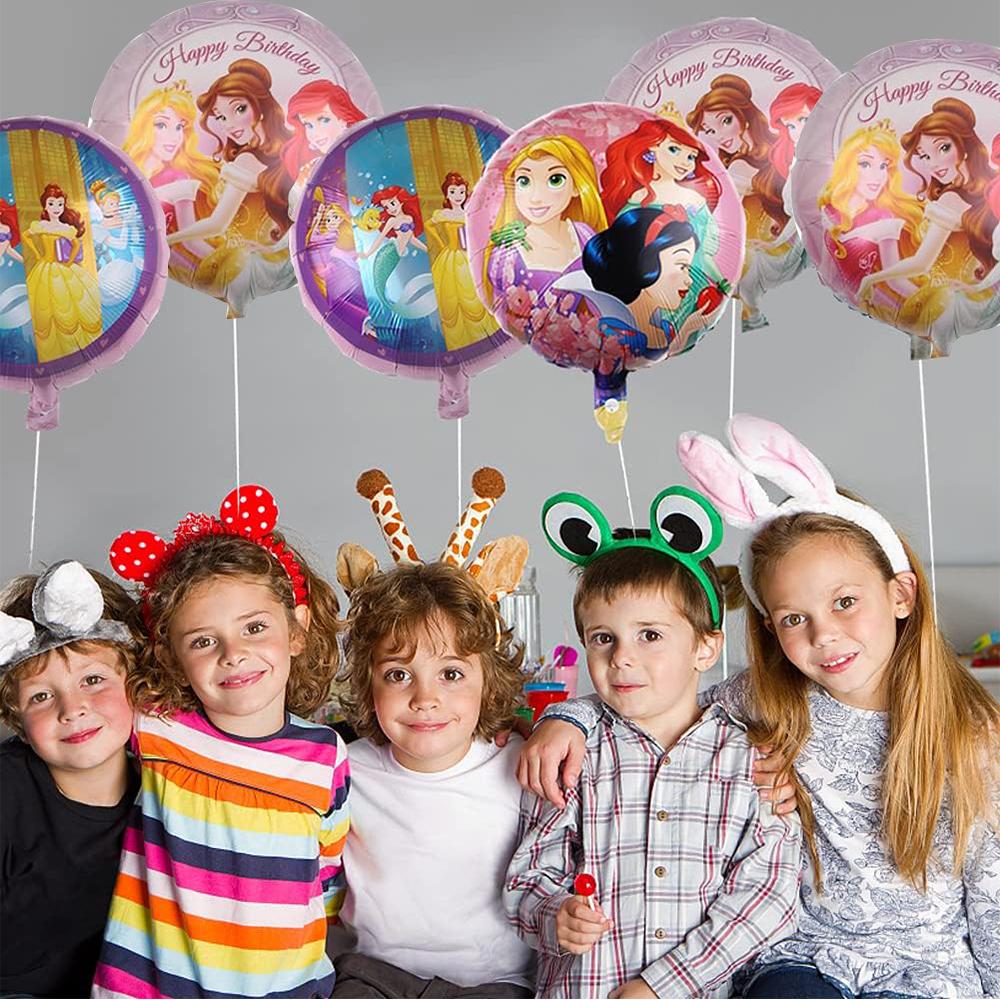 9pcs Princess Themed Balloons 18'' Colorful Balloons Birthday Party Decoration