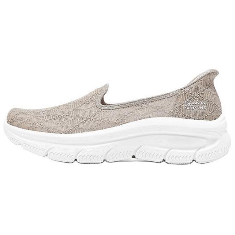Skechers Modern DLux Leisure Slip-Ins Comfortable Versatile Durable Low-Top Casual Shoes Women sneaker Gray Brown 159287-TPE 35