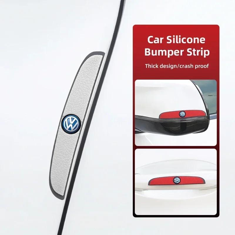 4Pcs Car Door Edge Anti-collision Strip Silicone Protection Bar For VW GTI Polo Golf Passat Tiguan Arteon Touareg CC Taigo Caddy Da7