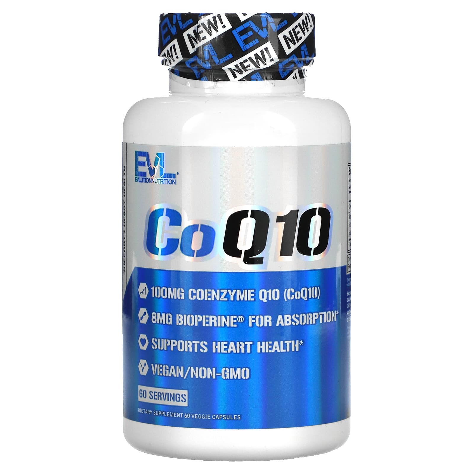 

EVLution Nutrition, CoQ10, 100 мг, 60 овочевих капсул