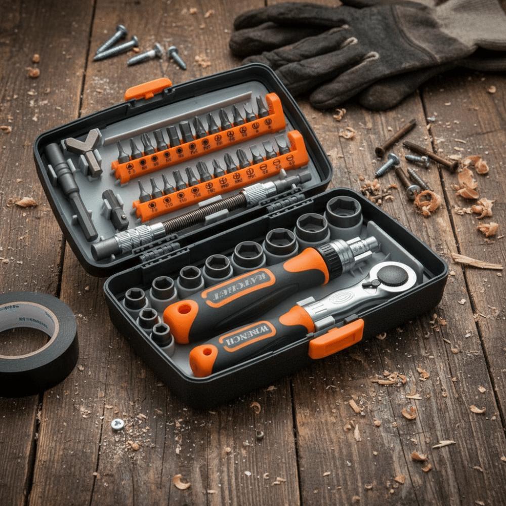 Rotatable Screwdriver Head 38-In-1 Screwdriver Set Versatile Design Hardware Tool Labor-Saving Ratchet Multipurpose Screwdriver