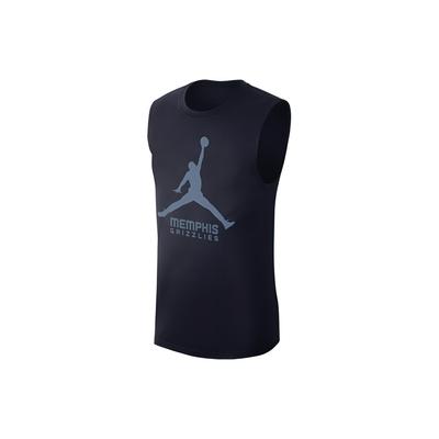 Koszulka do koszykówki bez rękawów NBA Essential z nadrukiem logo Memphis Grizzlies, szybkoschnąca, męska, koszulka, Uniwersytecki-Głęboki-Niebieski FQ1981-419