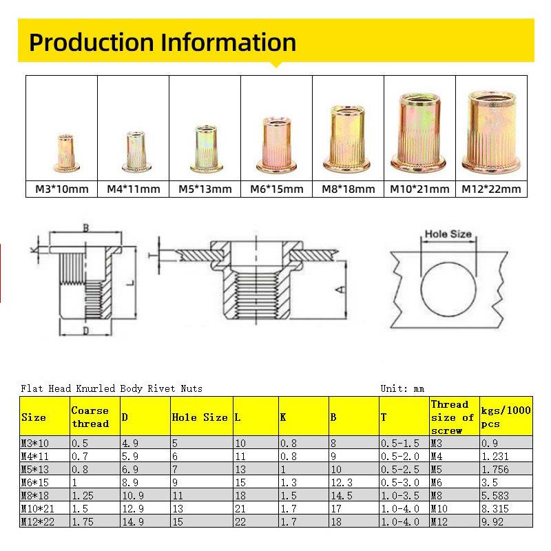 1pcs Hand Rivet Nut Gun Head Nuts Adapter Tool Riveter Tool Accessory For Nuts M3 M4 M5 M6 M8 M10 M12