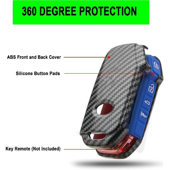 Key Fob Cover Case Fit for Kia Ceed Cerato Forte Niro Seltos Sorento Soul Sportage Telluride K5 Keyless Entry Remote Case Holder ABS Carbon Fiber