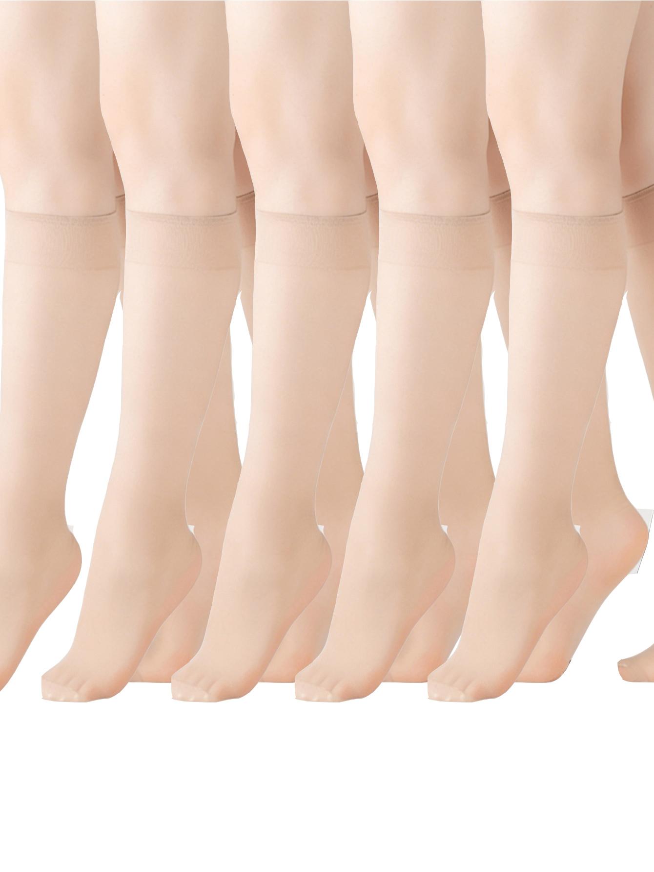 

5 Pairs Women S Black Ultra-Thin Sheer Thigh-High Stockings Comfortable Stretchy Sexy Hosiery For Daily Party Romantic Date One Size