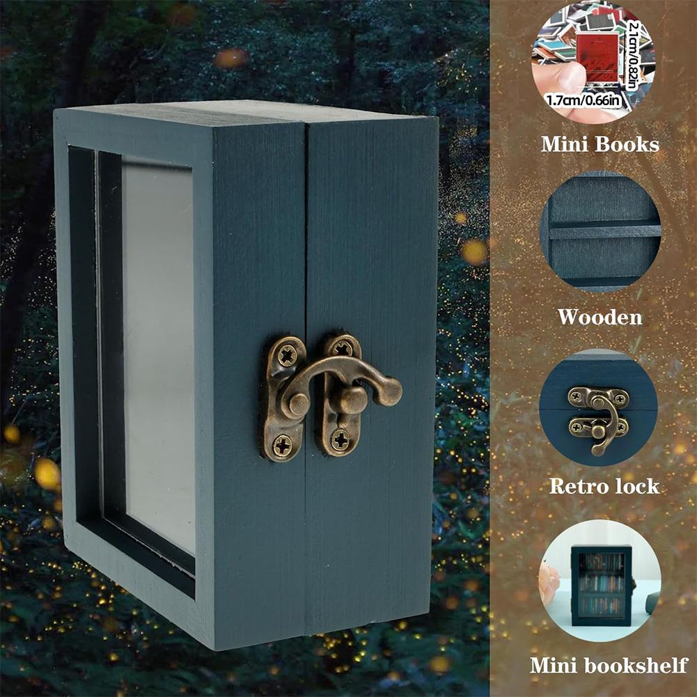 Anti-Angst-Bücherregal, kleine Bibliothek, Miniatur-Bücherregal aus Holz, Vitrine, Stressabbau, Bücherregal, Puppenhausmöbel, Mod