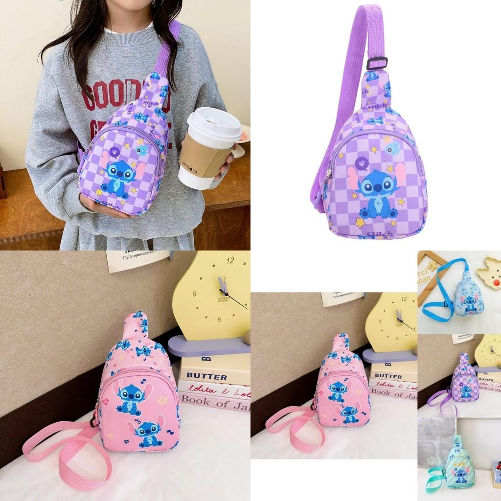 Adorable Cartoon Chest Bag For Kids Ages 3 To 6 With Fun Print Design In Green And Blue