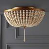 W2557 American style rural wooden bead ceiling light Creative Golden Iron Circular Ceiling Light for Children's Room
